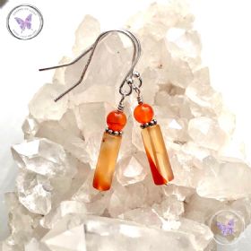 Carnelian Tube Earrings